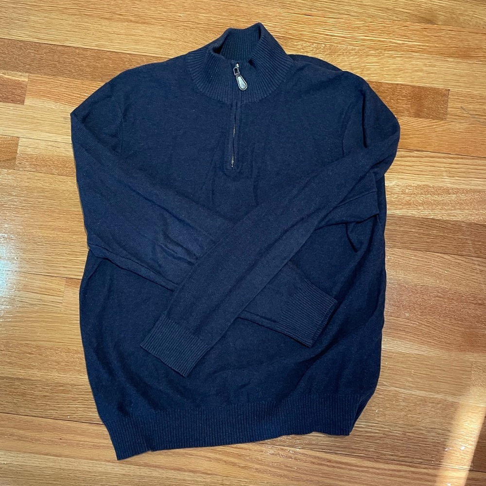 The Savile Row Company London Cotton 1/4 Zip Sweater
